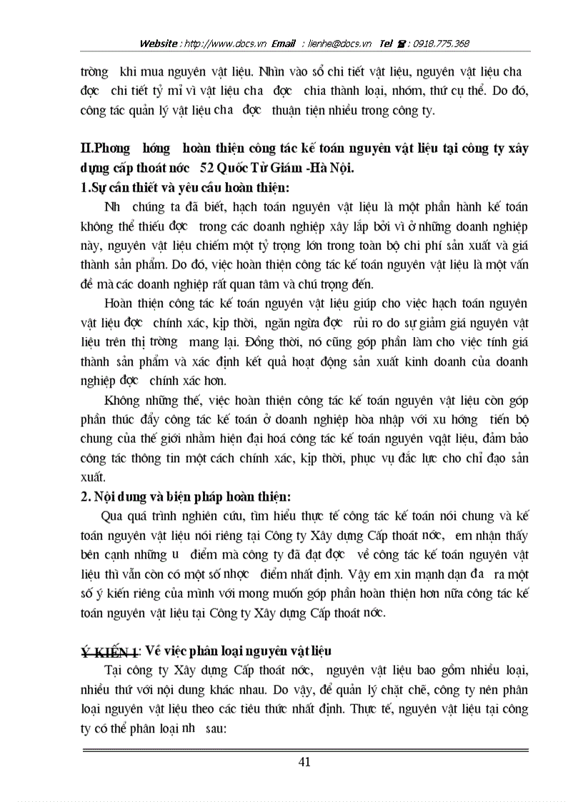 image for page Hoàn thiện công tác kế toán nguyên vật liệu tại Công ty xây dựng cấp thoát nước