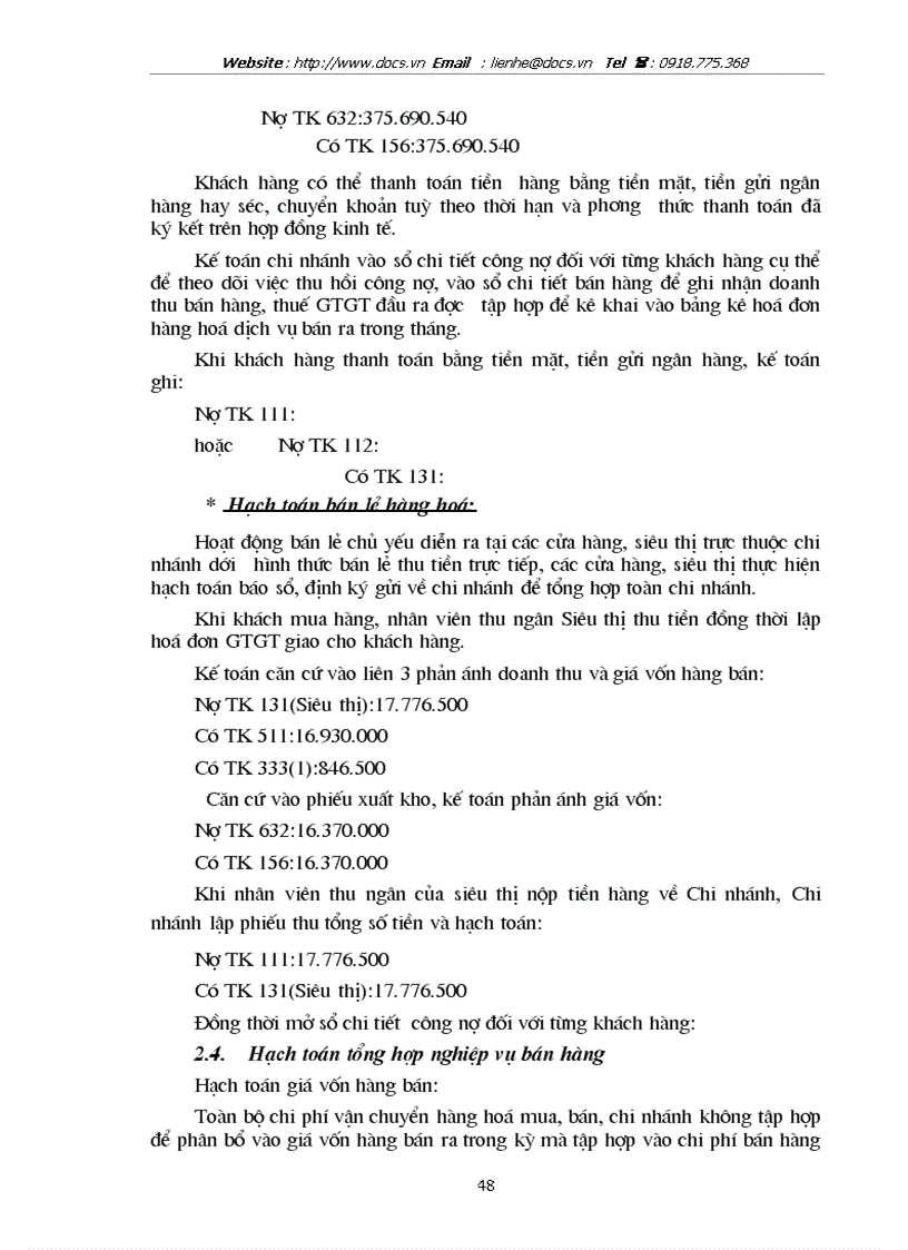 image for page Hoàn thiện kế toán lưu chuyển hàng hoá và xác định kết quả tiêu thụ tại chi nhánh công ty Điện máy thành phố Hồ Chí Minh