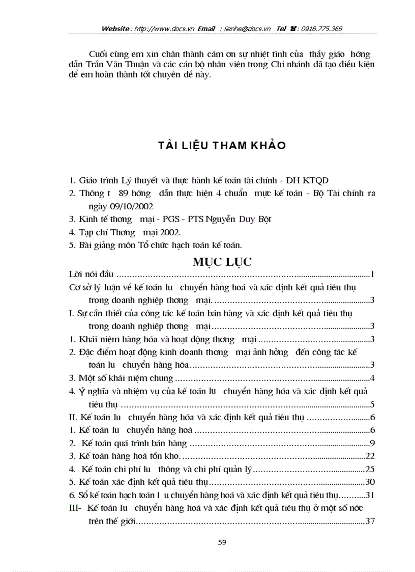 image for page Hoàn thiện kế toán lưu chuyển hàng hoá và xác định kết quả tiêu thụ tại chi nhánh công ty Điện máy thành phố Hồ Chí Minh