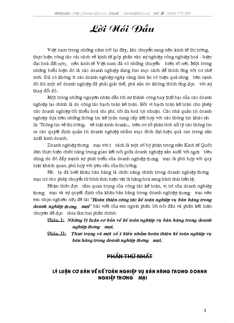 image for page Hoàn thiện công tác kế toán nghiệp vụ bán hàng trong doanh nghiệp thương mại