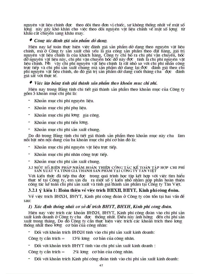 image for page Kế toán chi phí sản xuất và tính giá thành sản phẩm tại Công ty Tân Việt