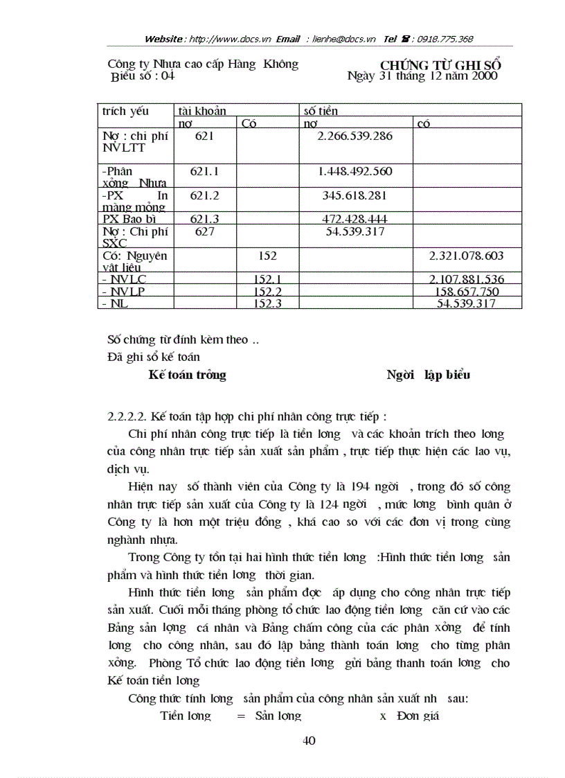 image for page Tổ chức công tác kế toán tập hợp chi phí sản xuất và tính giá thành sản phẩm tại Công ty Nhựa cao cấp Hàng Không