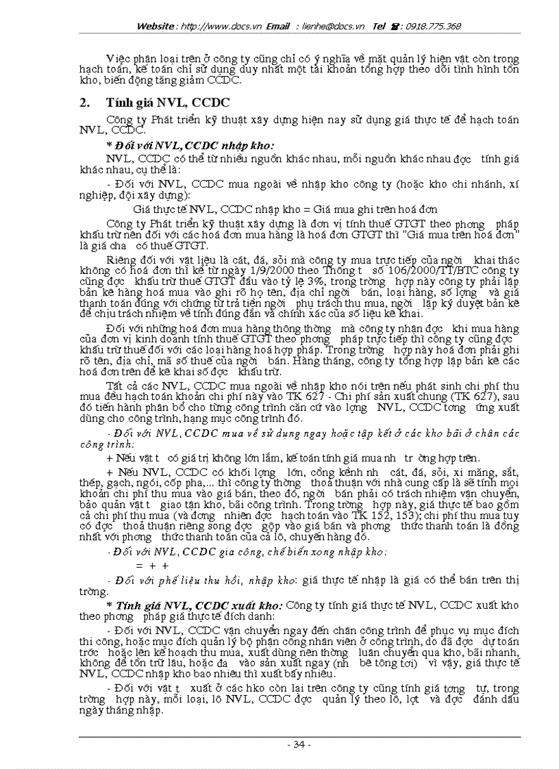 image for page Hoàn thiện công tác tổ chức hạch toán nguyên vật liệu công cụ dụng cụ với việc nâng cao hiệu quả sử dụng vốn lưu động ở Công ty Phát triển kỹ thuật x