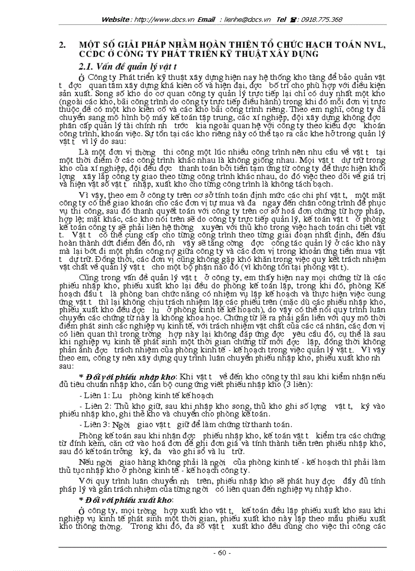 image for page Hoàn thiện công tác tổ chức hạch toán nguyên vật liệu công cụ dụng cụ với việc nâng cao hiệu quả sử dụng vốn lưu động ở Công ty Phát triển kỹ thuật x