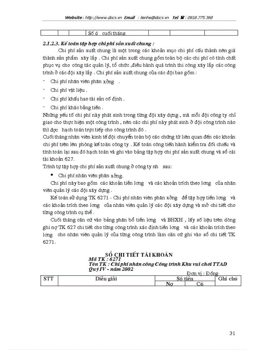 image for page Tổ chức kế toán tập hợp chi phí sản xuất và tính giá thành sản phẩm xây lắp tại Công ty Đầu tư Xây dựng Hà Nội