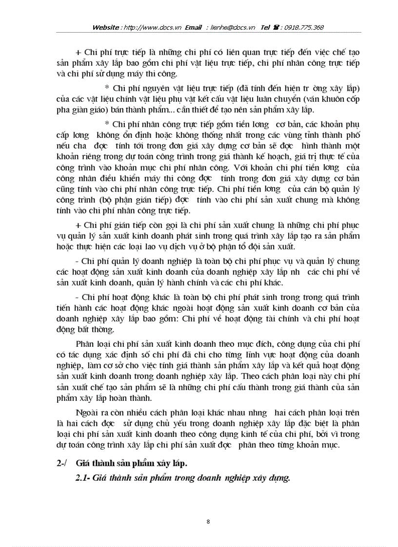 image for page Tổ chức công tác kế toán tập hợp chi phí sản xuất và tính giá thành sản phẩm xây lắp ở Công ty xây dựng số 1