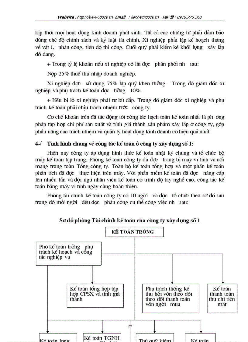 image for page Tổ chức công tác kế toán tập hợp chi phí sản xuất và tính giá thành sản phẩm xây lắp ở Công ty xây dựng số 1