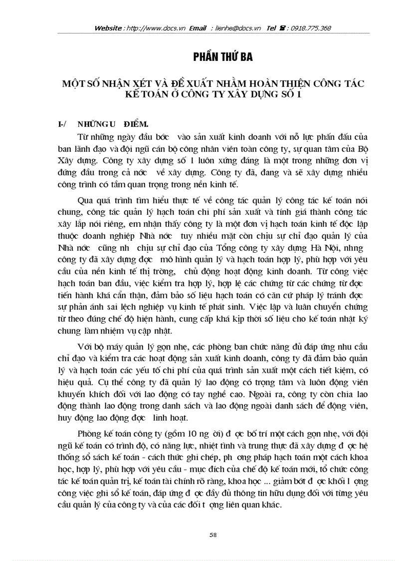 image for page Tổ chức công tác kế toán tập hợp chi phí sản xuất và tính giá thành sản phẩm xây lắp ở Công ty xây dựng số 1