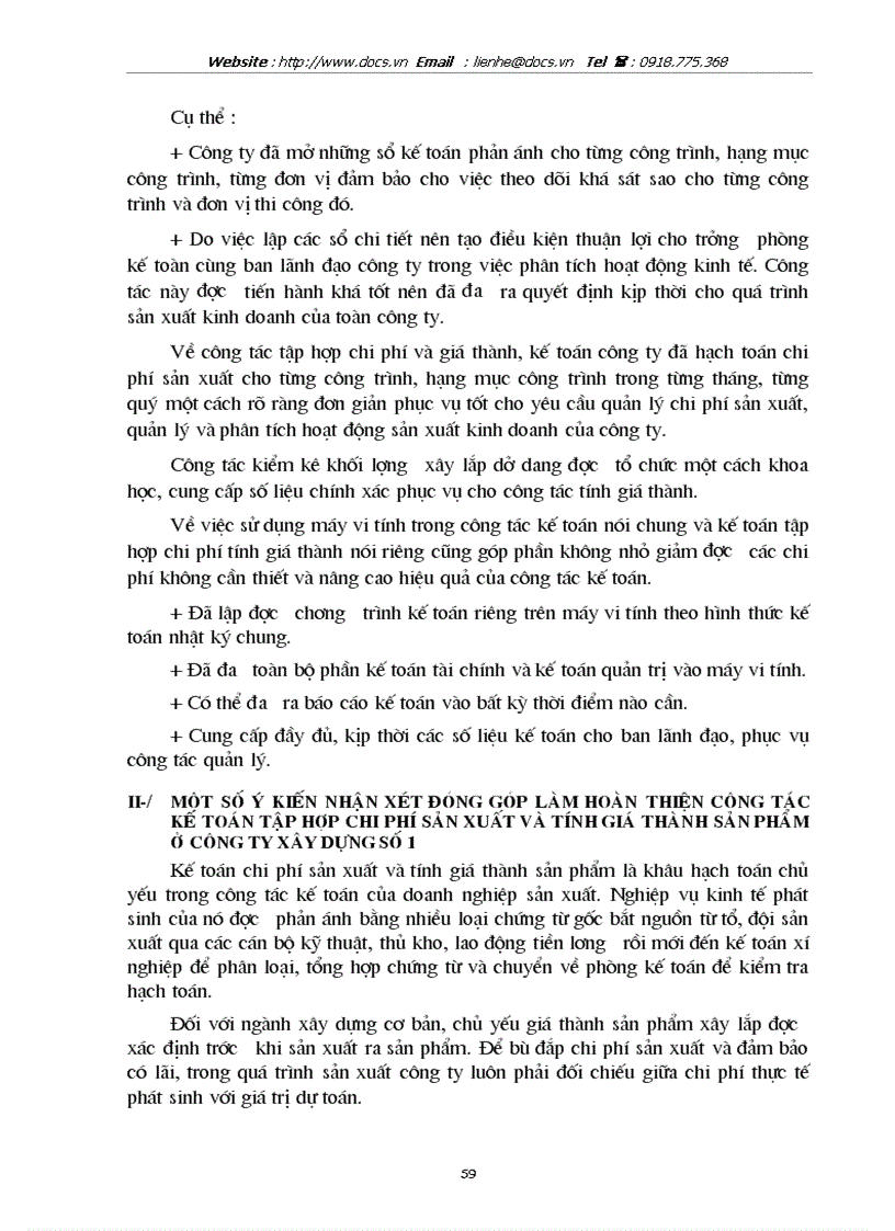 image for page Tổ chức công tác kế toán tập hợp chi phí sản xuất và tính giá thành sản phẩm xây lắp ở Công ty xây dựng số 1