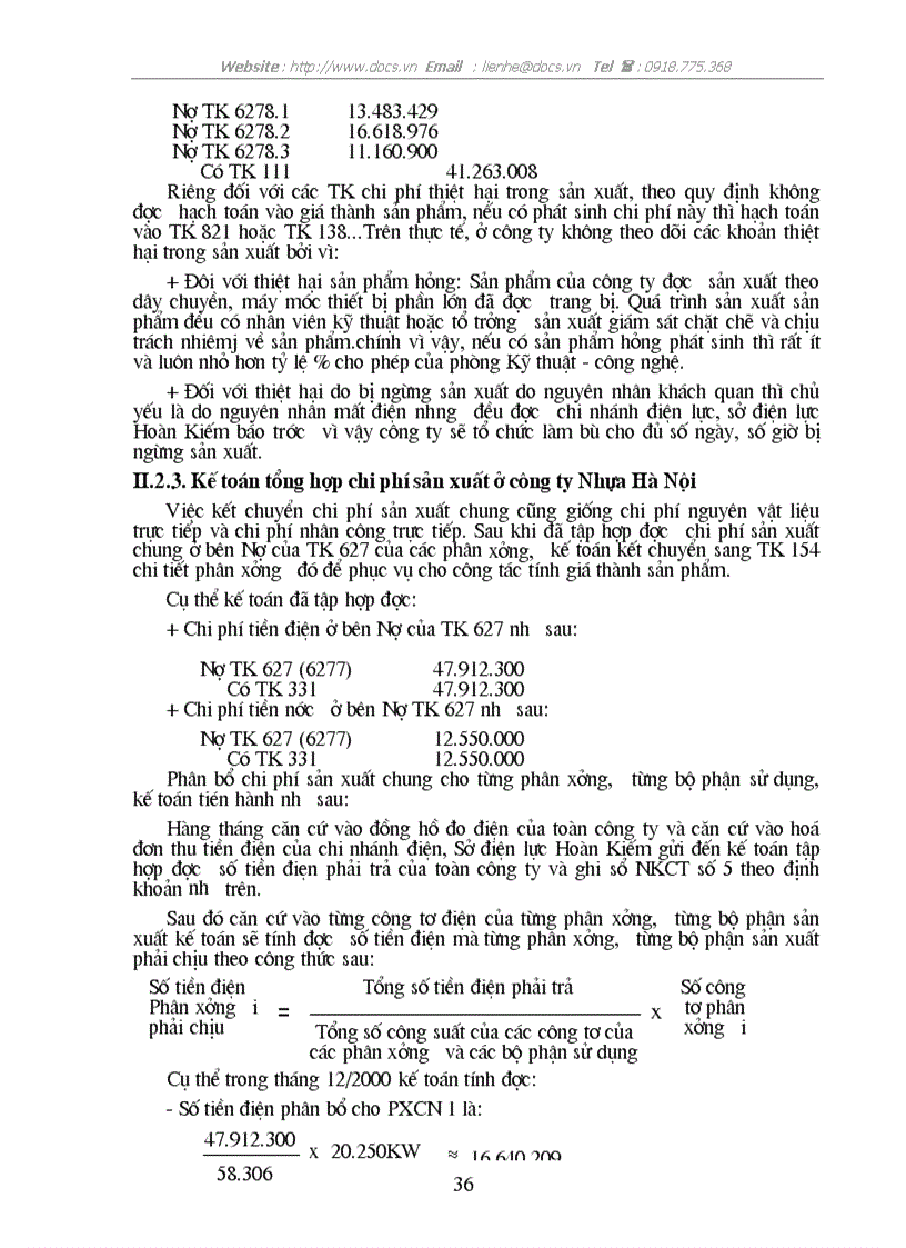 image for page Tổ chức kế toán tập hợp chi phí sản xuất và giá thành sản phẩm ở Công ty Nhựa Hà Nội