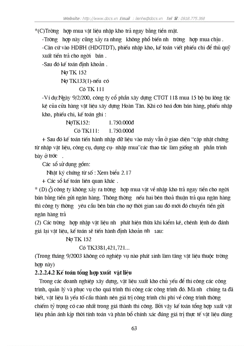 image for page Tổ chức công tác kế Tổ chức công tác kế toán vật liệu và phân tích tình hình quản lý sử dụng vật liệu tại công ty cổ phần xây dựng CTGT 118