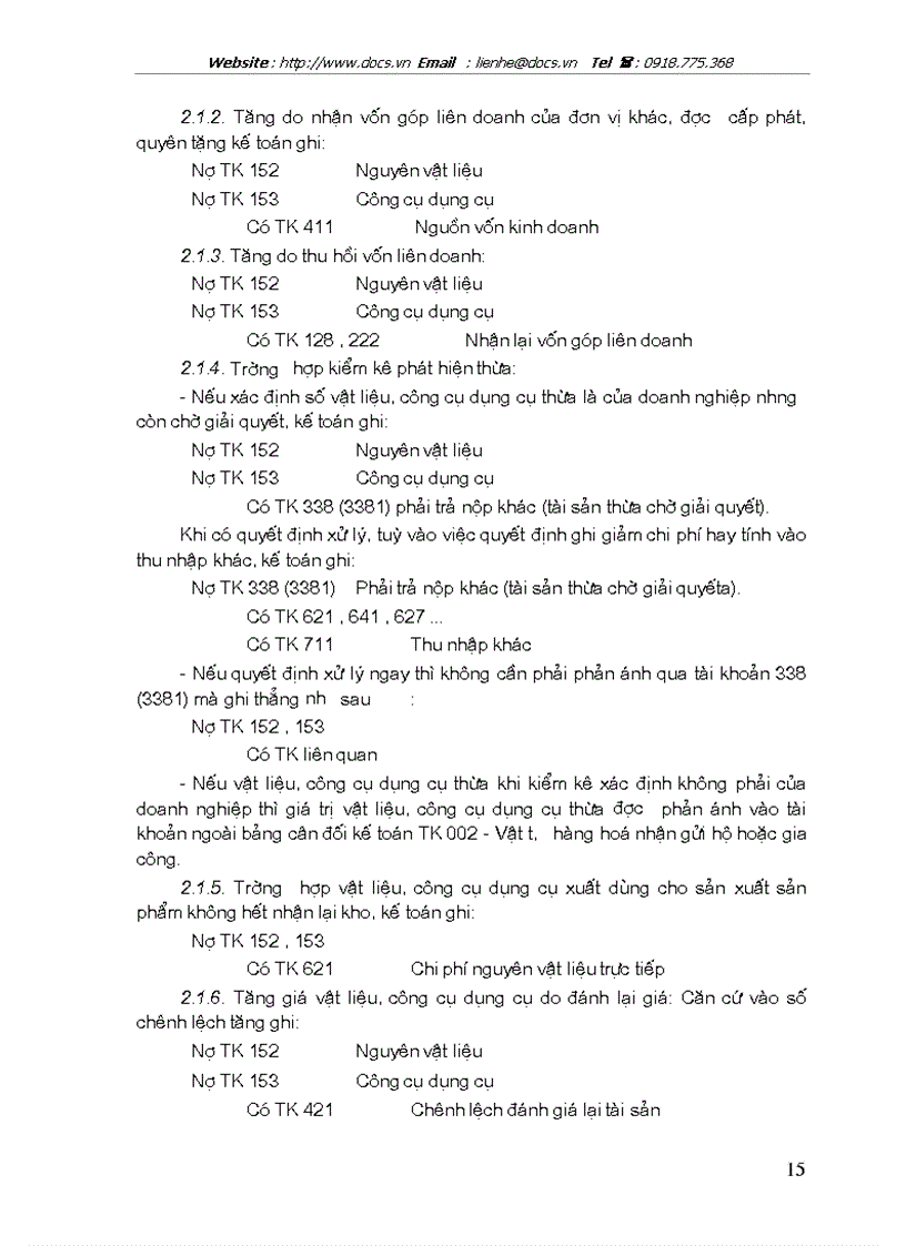 image for page Kế toán nguyên vật liệu công cụ dụng cụ ở công ty xây dựng Hương Giang Bộ quốc phòng