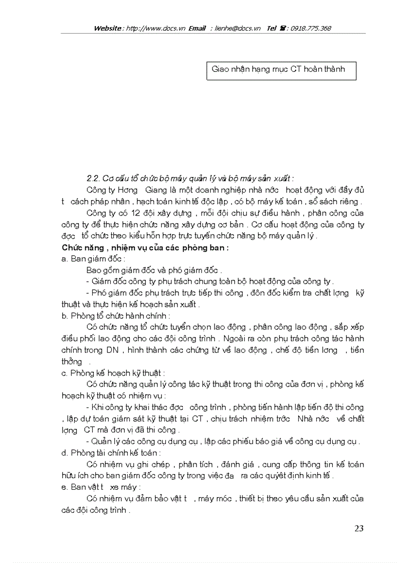 image for page Kế toán nguyên vật liệu công cụ dụng cụ ở công ty xây dựng Hương Giang Bộ quốc phòng