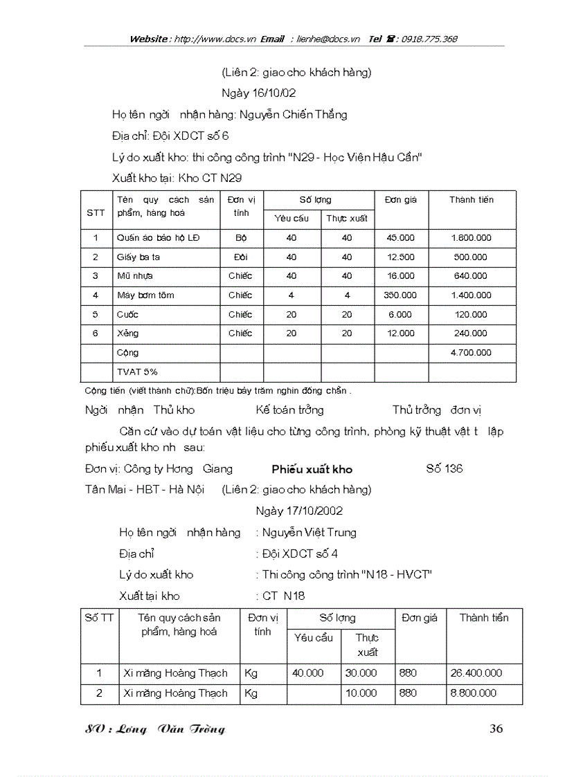 image for page Kế toán nguyên vật liệu công cụ dụng cụ ở công ty xây dựng Hương Giang Bộ quốc phòng