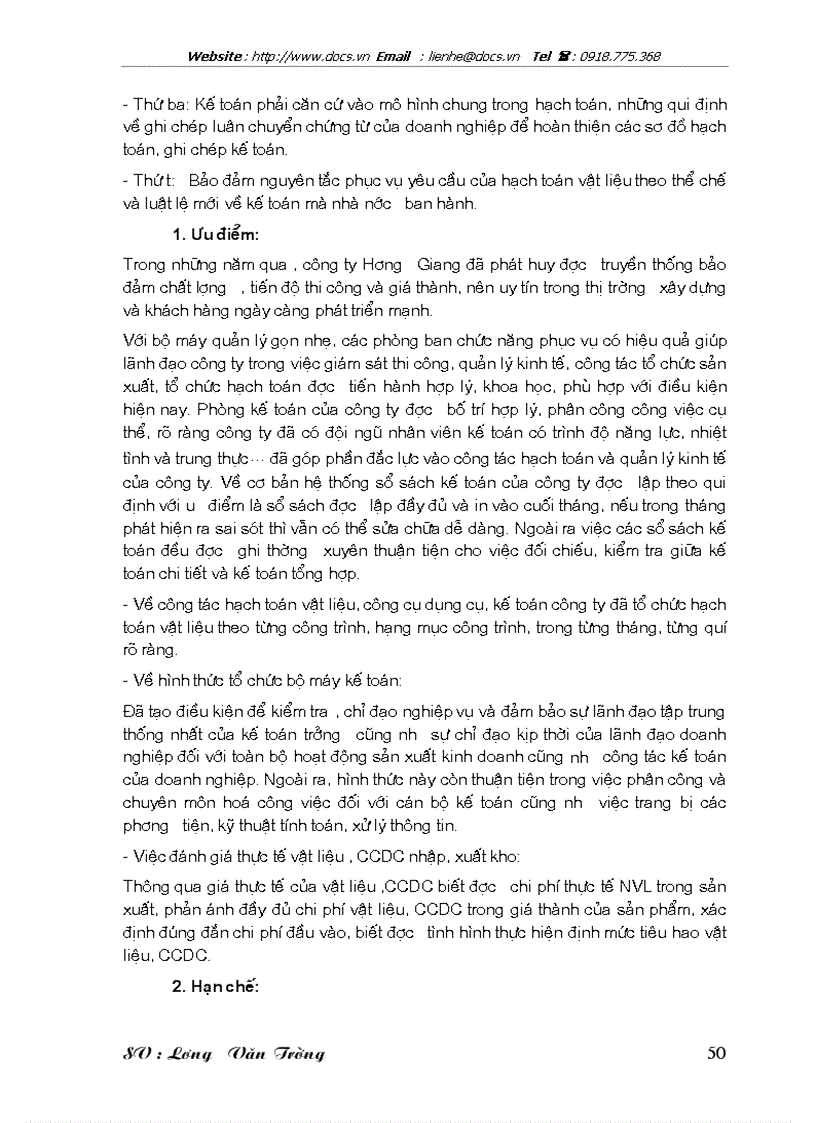 image for page Kế toán nguyên vật liệu công cụ dụng cụ ở công ty xây dựng Hương Giang Bộ quốc phòng