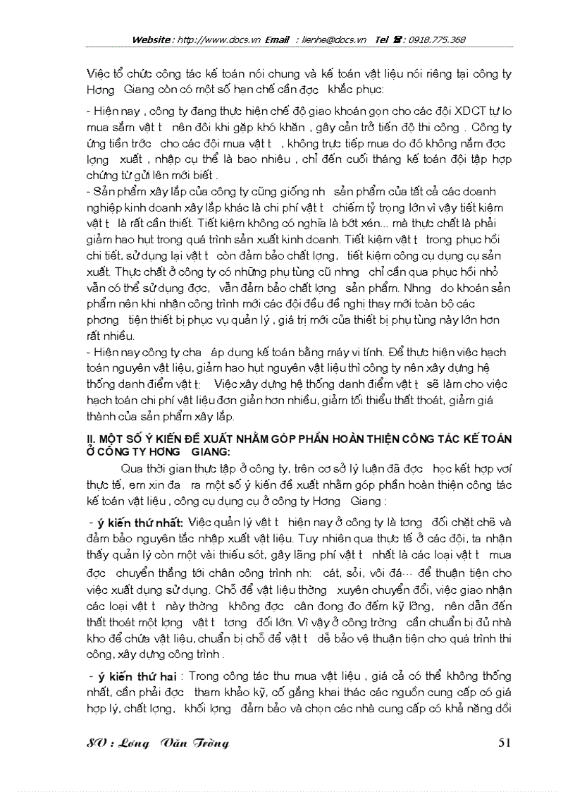 image for page Kế toán nguyên vật liệu công cụ dụng cụ ở công ty xây dựng Hương Giang Bộ quốc phòng