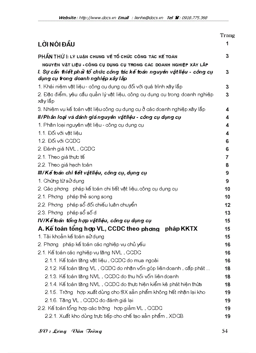 image for page Kế toán nguyên vật liệu công cụ dụng cụ ở công ty xây dựng Hương Giang Bộ quốc phòng