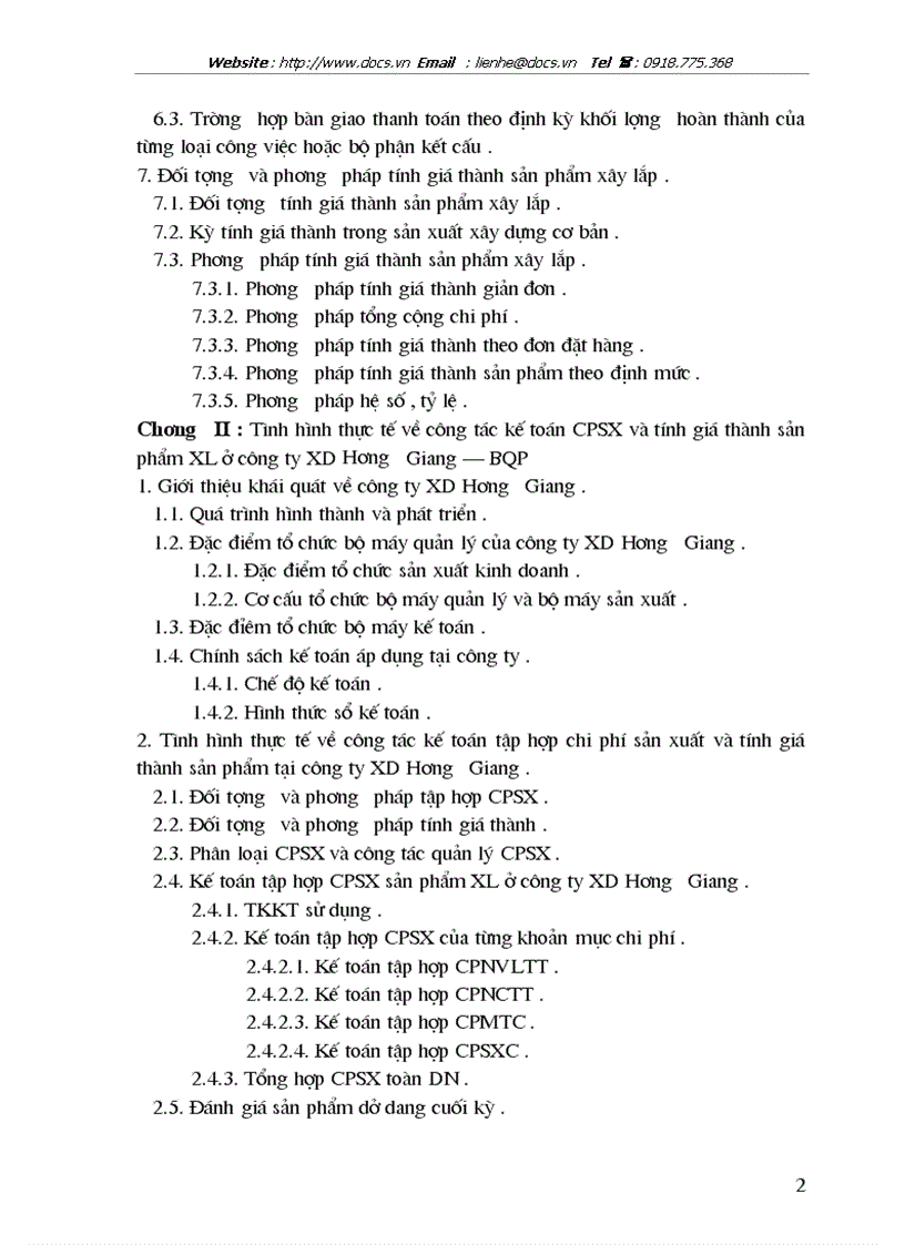 image for page Kế toán chi phí sản xuất và tính giá thành sản phẩm tại công ty Hương Giang