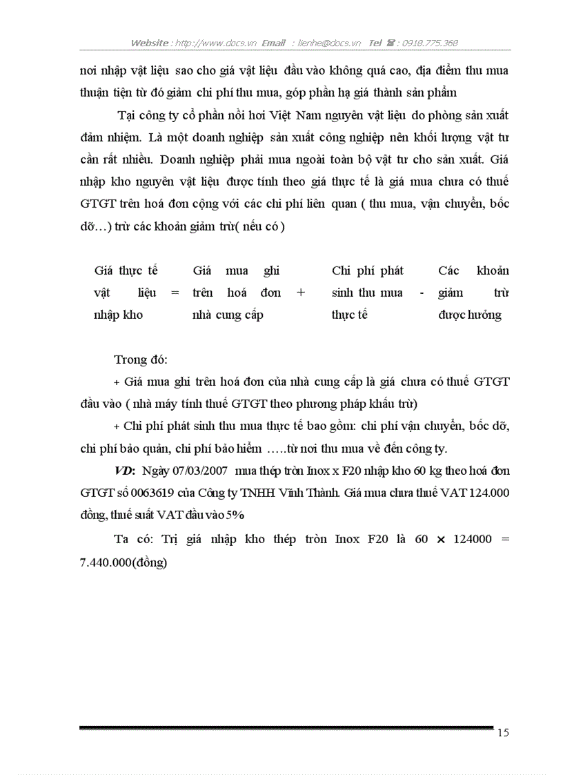 image for page Kế toán nguyên vật liệu ở Công ty Cổ phần Nồi hơi Việt Nam