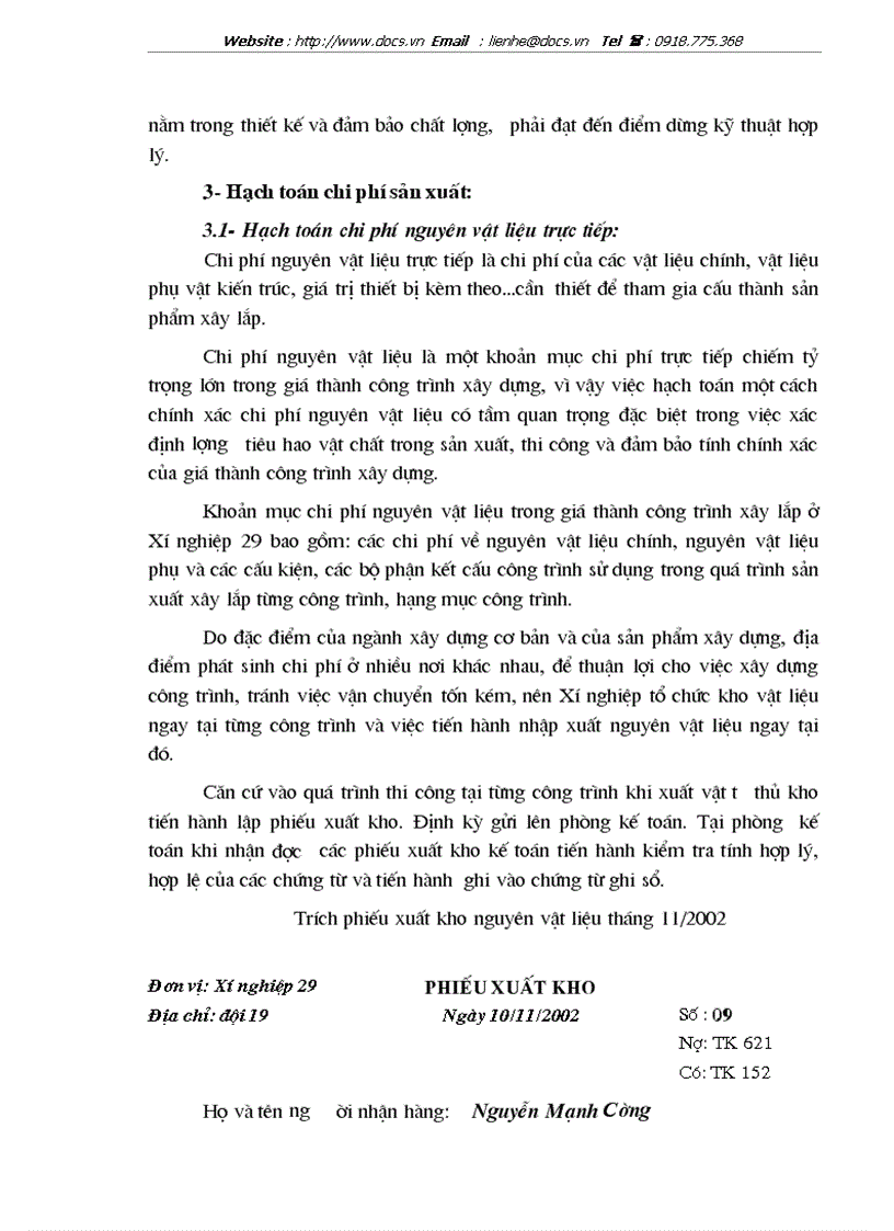 image for page Tổ chức hạch toán chi phí sản xuất và tính giá thành sản phẩm xây lắp tại Xí nghiệp 29 Công ty xây dựng 319 Bộ quốc phòng