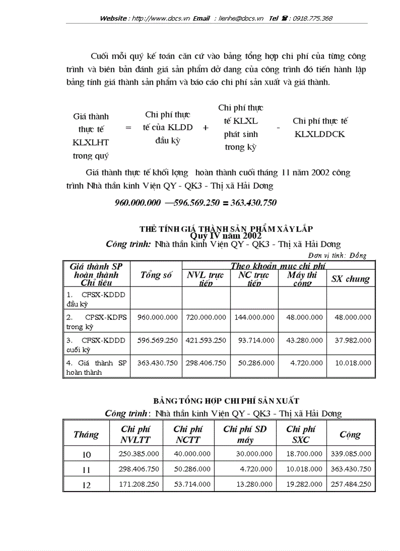 image for page Tổ chức hạch toán chi phí sản xuất và tính giá thành sản phẩm xây lắp tại Xí nghiệp 29 Công ty xây dựng 319 Bộ quốc phòng