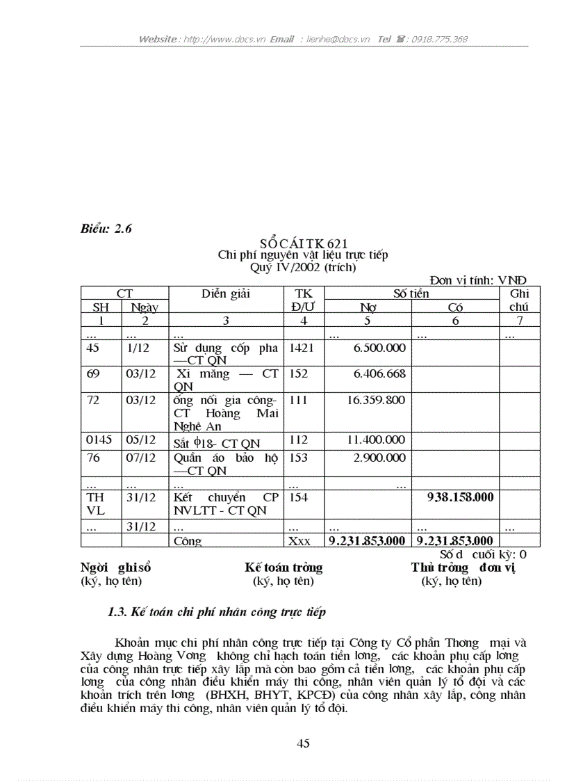 image for page Kế toán tập hợp chi phí sản xuất và tính giá thành sản phẩm xây lắp tại Công ty Cổ phần Thương mại và xây dựng Hoàng Vương
