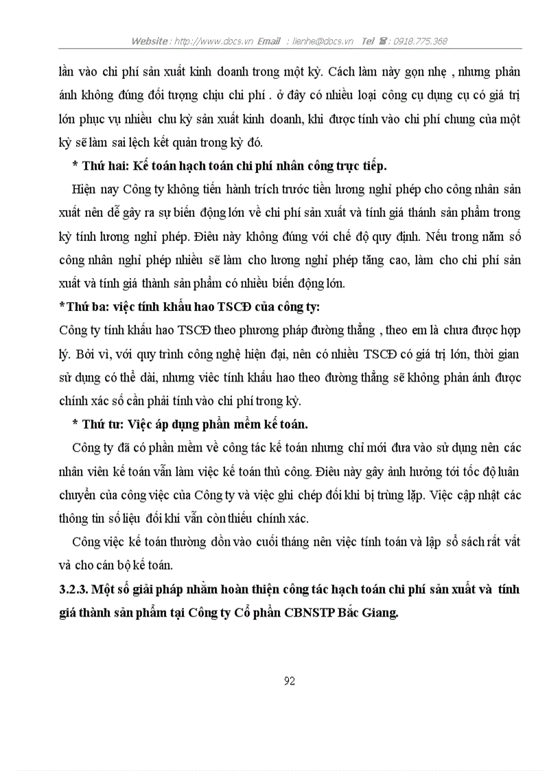 image for page Hoàn thiện công tác kế toán tập hợp chi phí sản xuất và tính giá thành sản phẩm tại công ty Cổ phần CBNSTP Bắc giang