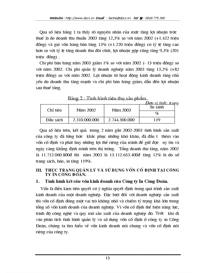 image for page Một số biện pháp quản lý vốn cố định nhằm nâng cao hiệu quả sử dụng vốn cố định tại Công ty in Công Đoàn