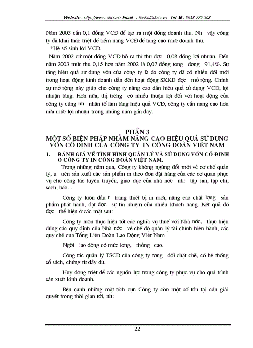 image for page Một số biện pháp quản lý vốn cố định nhằm nâng cao hiệu quả sử dụng vốn cố định tại Công ty in Công Đoàn