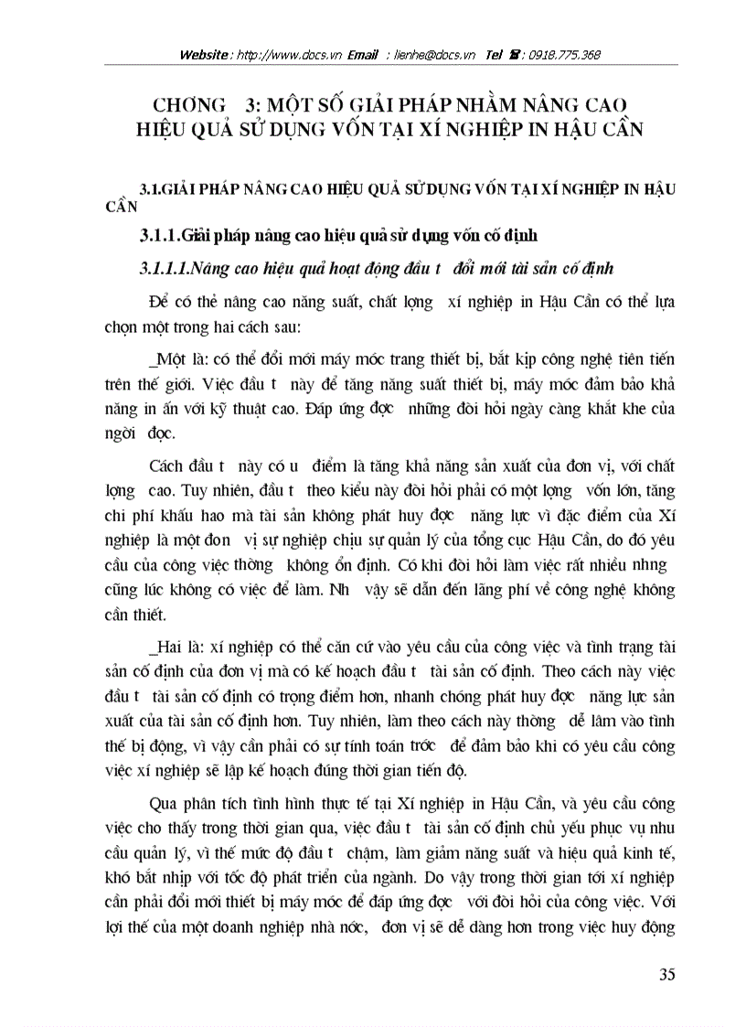 image for page Một số giải pháp nâng cao hiệu quả sử dụng vốn tại Xí nghiệp in Hậu Cần