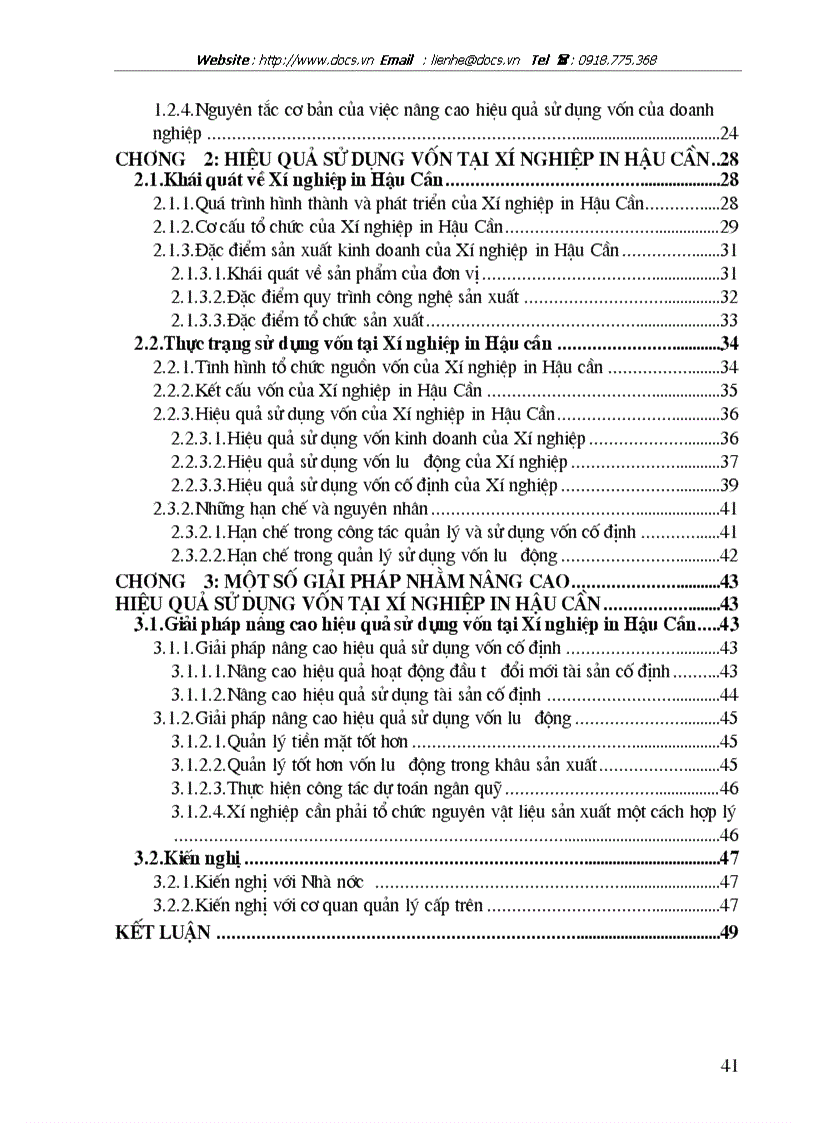 image for page Một số giải pháp nâng cao hiệu quả sử dụng vốn tại Xí nghiệp in Hậu Cần