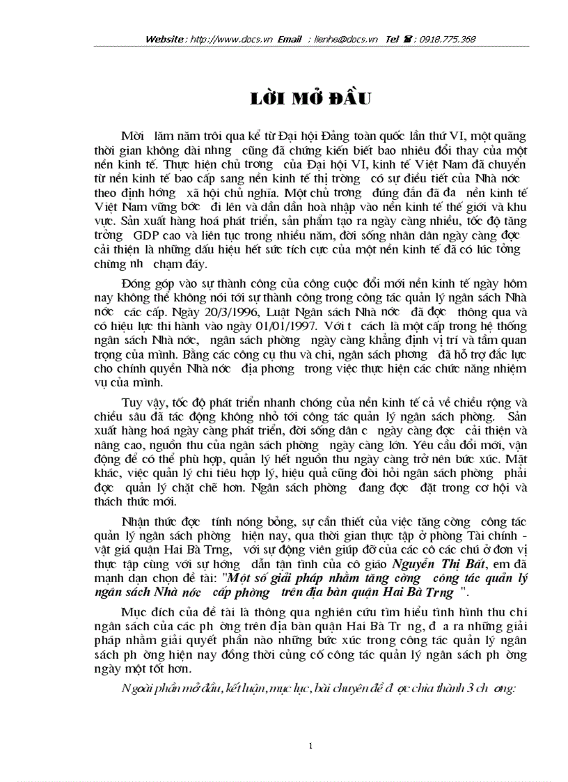 image for page Một số giải pháp nhằm tăng cường công tác quản lý ngân sách Nhà nước cấp phường trên địa bàn quận Hai Bà Trưng