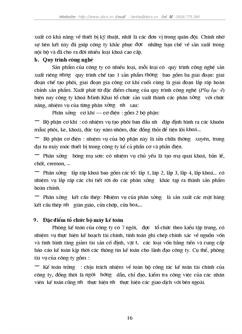 image for page Hoàn thiện công tác kế toán nguyên vật liệu tại công ty cổ phần khoá Minh Khai