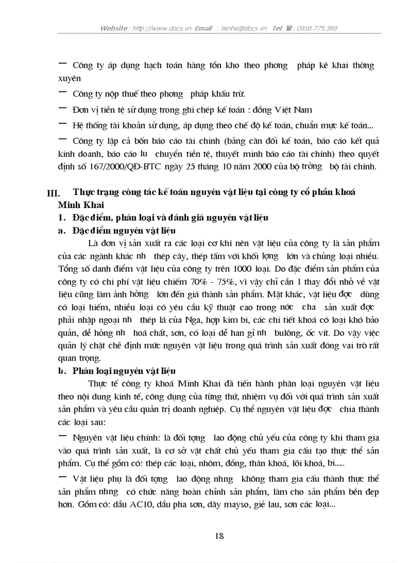 image for page Hoàn thiện công tác kế toán nguyên vật liệu tại công ty cổ phần khoá Minh Khai
