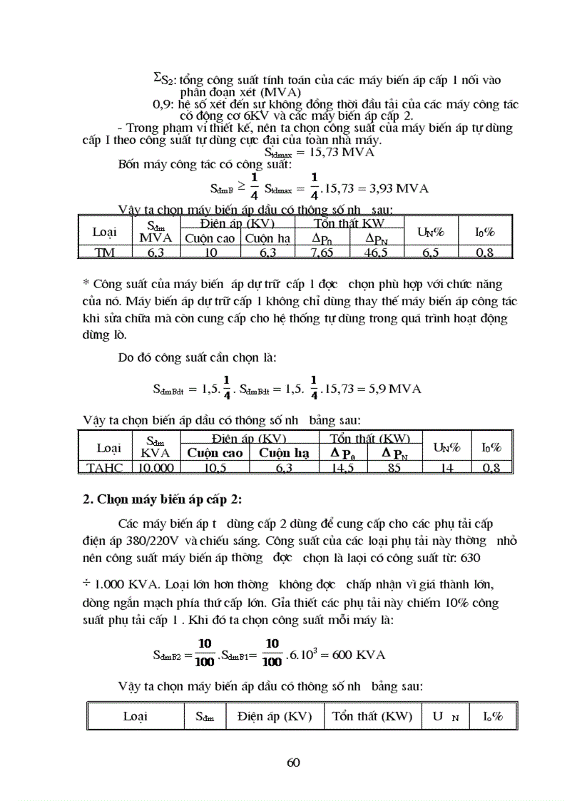 image for page Tính toán phụ tải và cân bằng công suất
