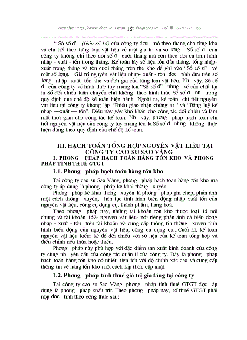 image for page Hạch toán nguyên vật liệu với việc nâng cao hiệu quả sử dụng vốn lưu động tại công ty cao su Sao Vàng