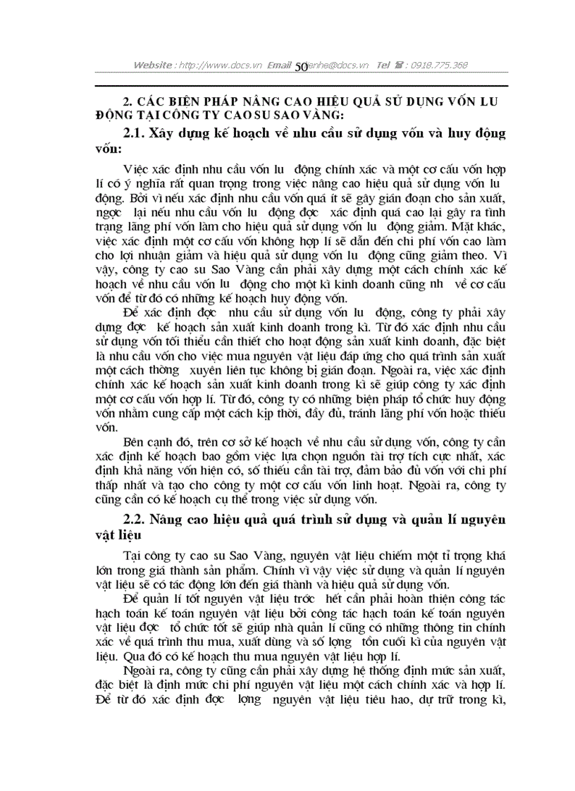 image for page Hạch toán nguyên vật liệu với việc nâng cao hiệu quả sử dụng vốn lưu động tại công ty cao su Sao Vàng