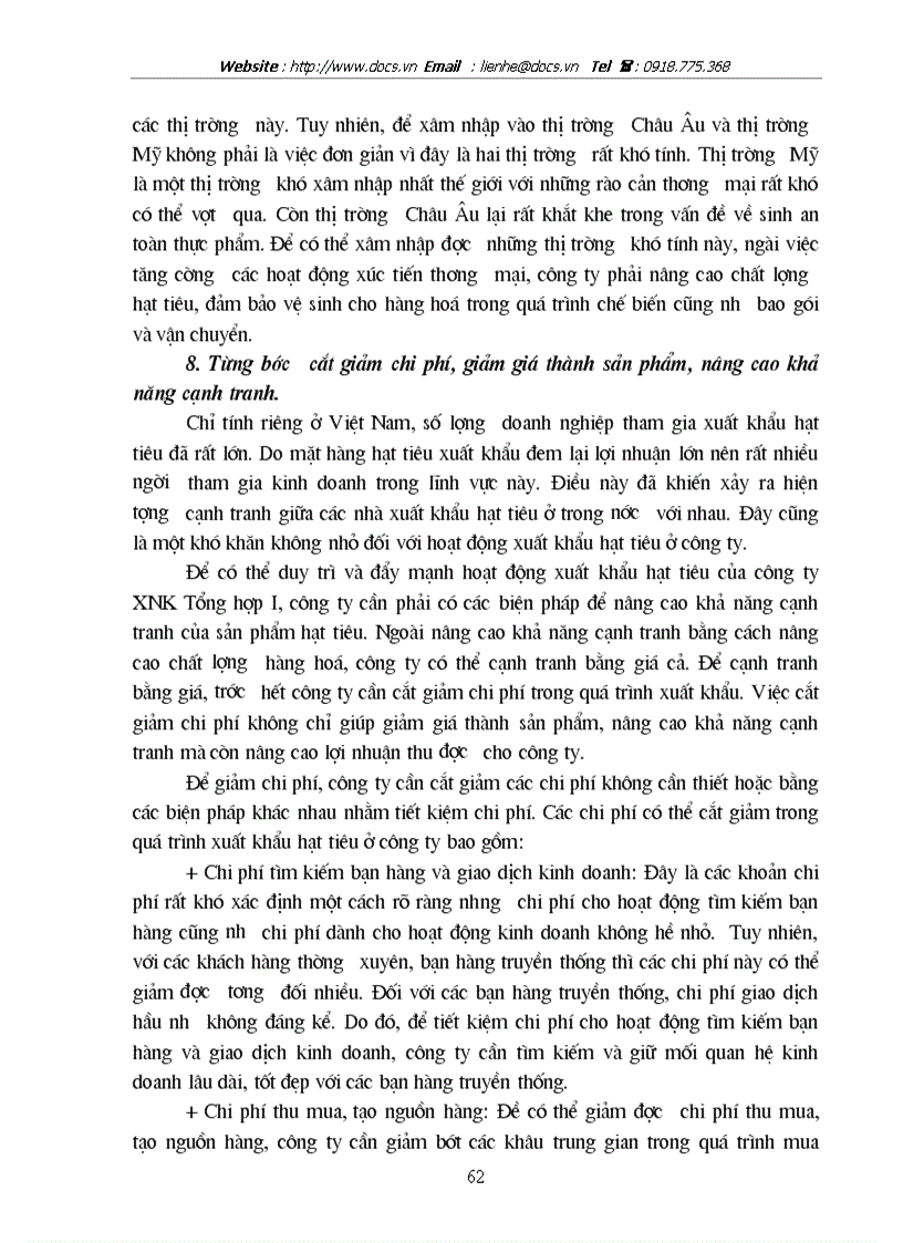 image for page Một số biện pháp thúc đẩy hoạt động xuất khẩu hạt tiêu ở công ty XNK Tổng hợp I
