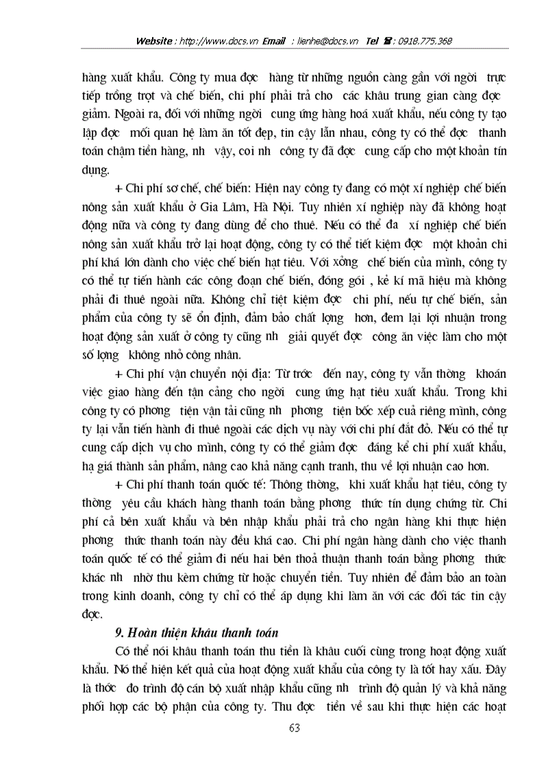 image for page Một số biện pháp thúc đẩy hoạt động xuất khẩu hạt tiêu ở công ty XNK Tổng hợp I