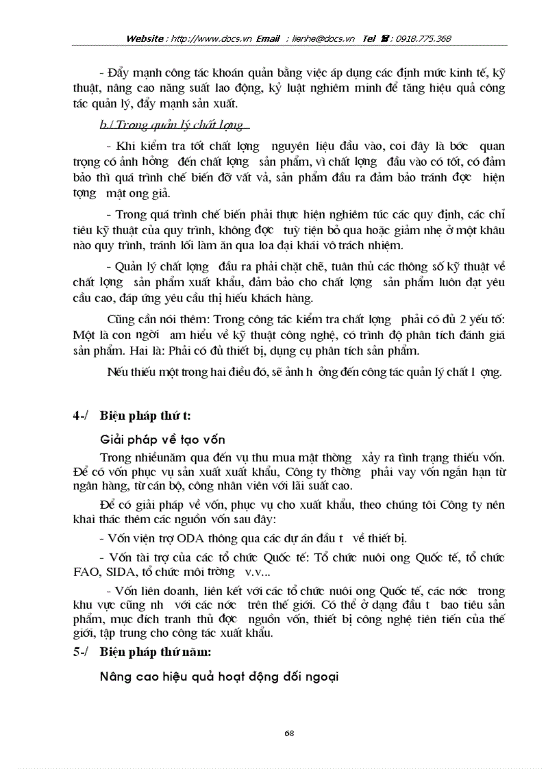 image for page Một số biện pháp cơ bản nhằm đẩy mạnh xuất khẩu sản phẩm ong ở Công ty ong Trung ương