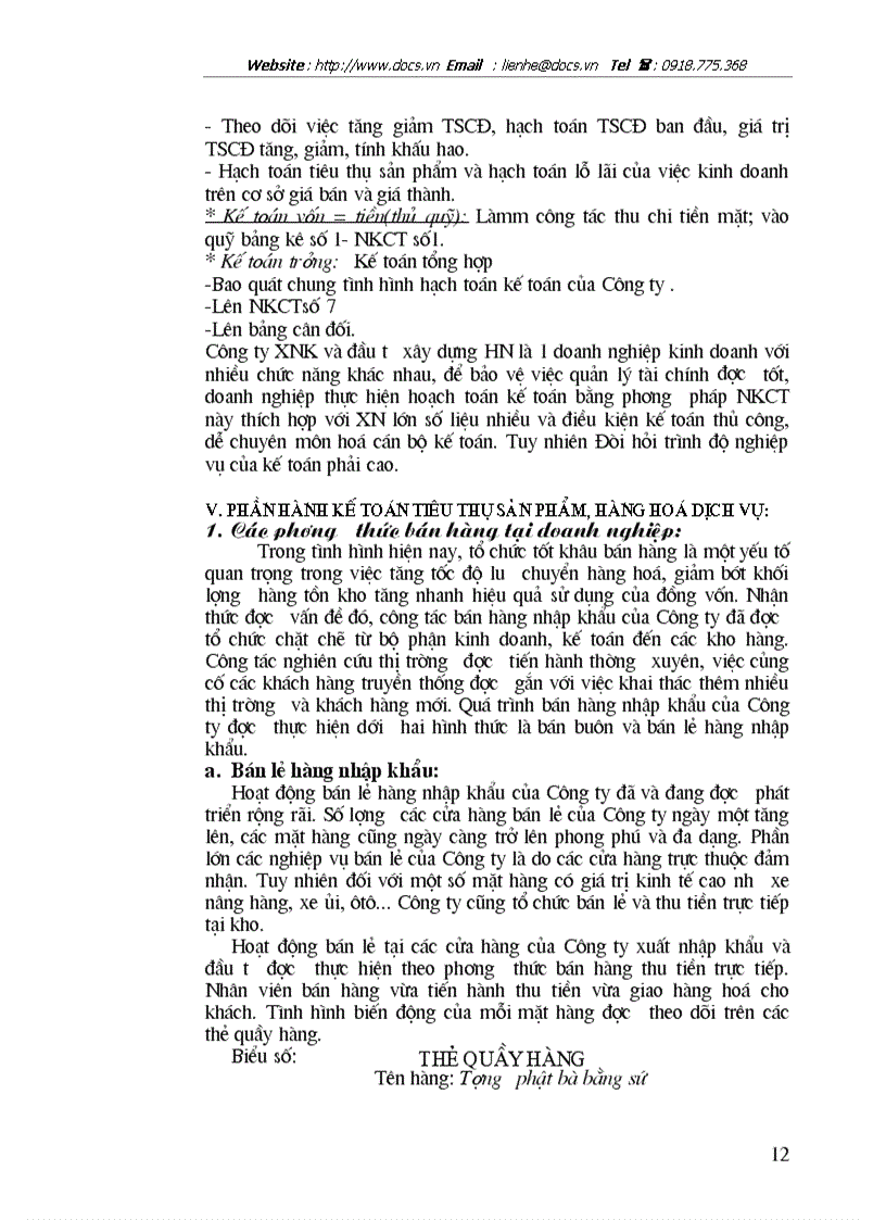 image for page Báo cáo thực tập tổng hợp tại Công ty Xuất nhập khẩu và Đầu tư IMEXIN