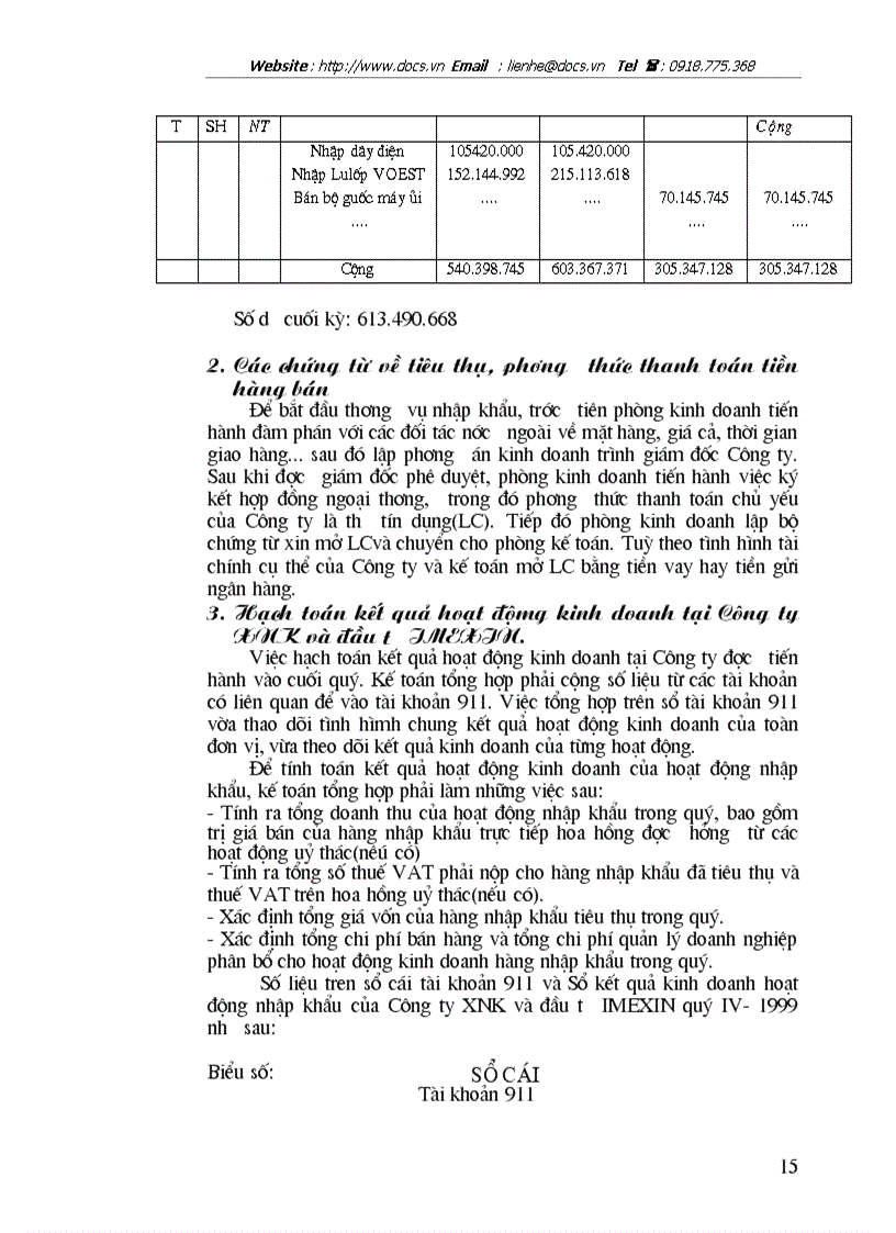 image for page Báo cáo thực tập tổng hợp tại Công ty Xuất nhập khẩu và Đầu tư IMEXIN