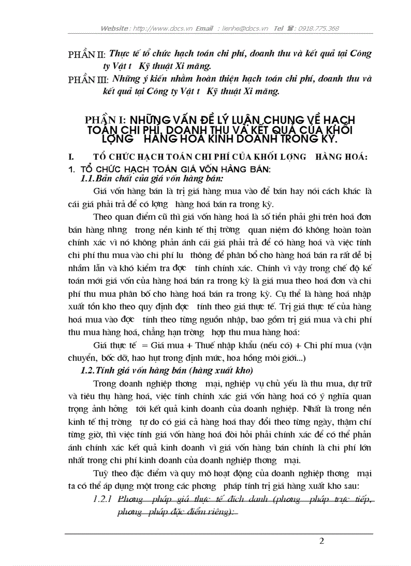 image for page Tổ chức hạch toán chi phí doanh thu và kết quả của khối lượng hàng hoá kinh doanh trong kỳ nhằm nâng cao hiệu quả kinh doanh ở Công ty Vật tư Kỹ thuậ