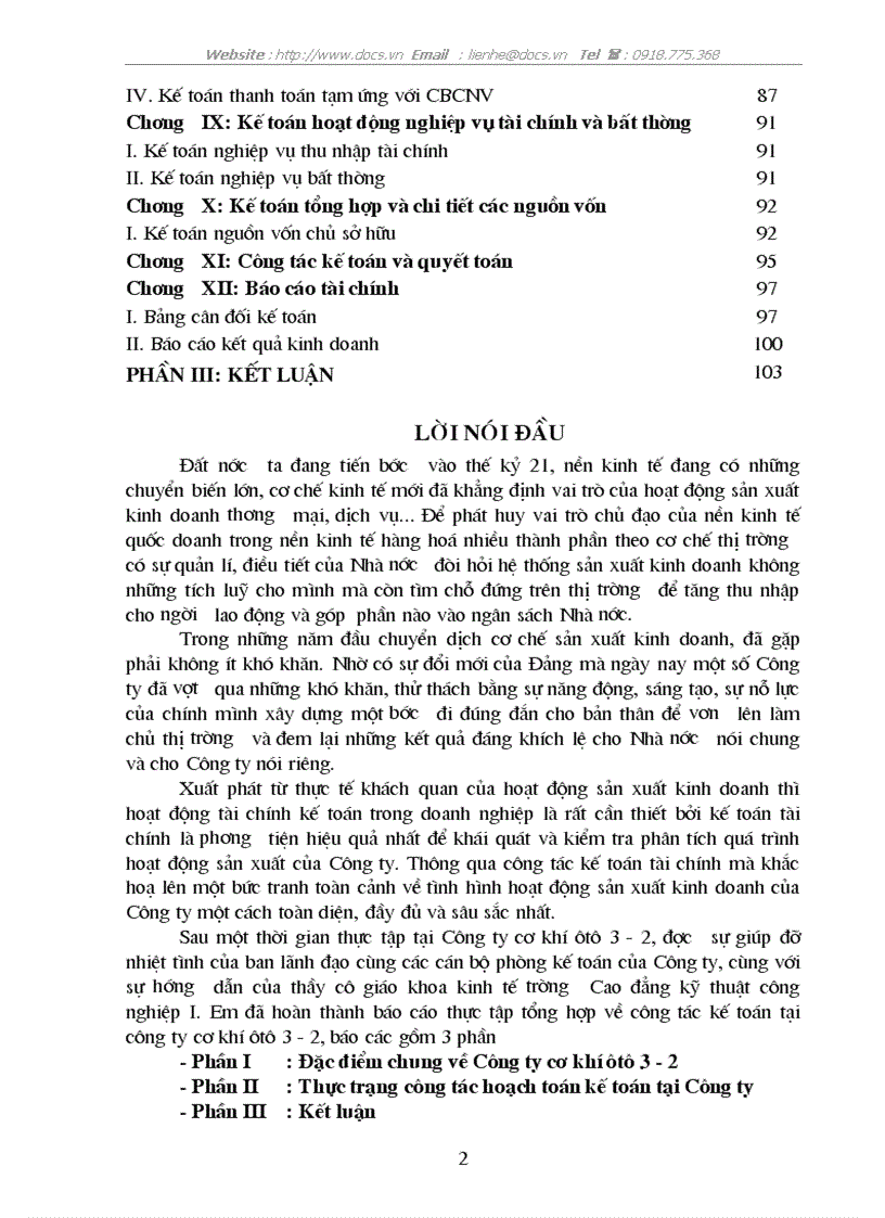 image for page Công tác hoạch toán kế toán tại C ty cơ khí ô tô 3 2 lt KTTH gt