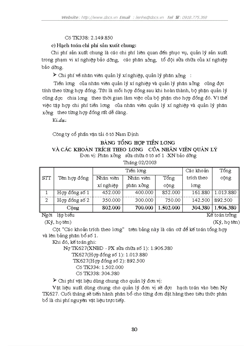 image for page Hoàn thiện công tác kế toán tập hợp chi phí sửa chữa và tính giá thành dịch vụ sửa chữa ở công ty cổ phần vận tải ô tô Nam Định