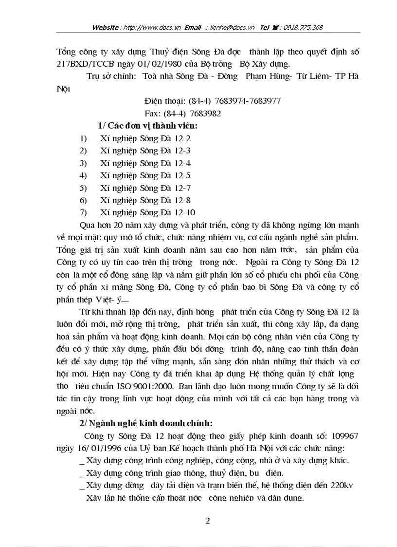 image for page Lợi ích của việc ứng dụng tin học tại Công ty Sông Đà 12