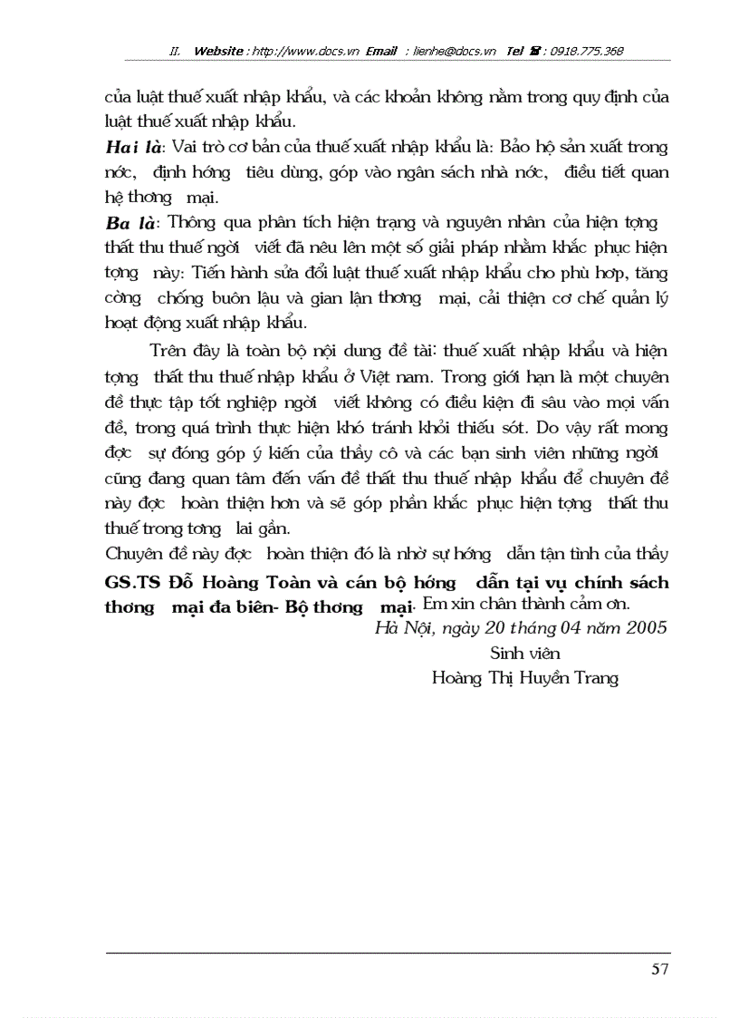 image for page Thuế xuất nhập khẩu và hiện tượng thất thu thuế nhập khẩu ở Việt nam hiện nay