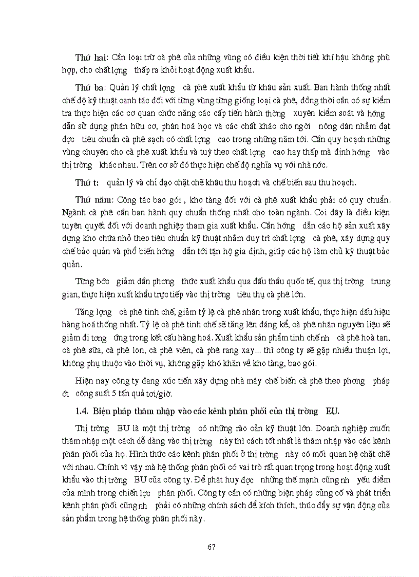 image for page Hoạt động xuất khẩu cà phê sang thị trường EU của công ty xuất khẩu INTIMEX