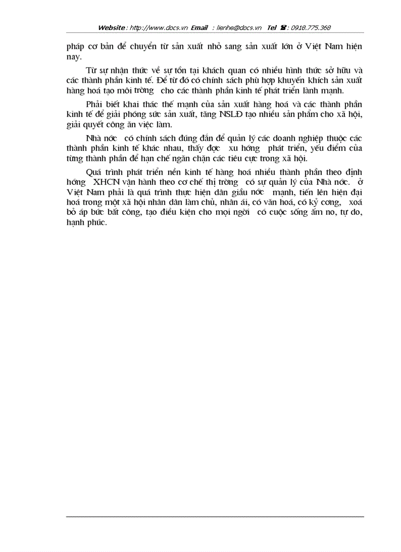 image for page Vấn đề phát triển nền kinh tế hàng hoá nhiều thành phần theo định hướng XHCN