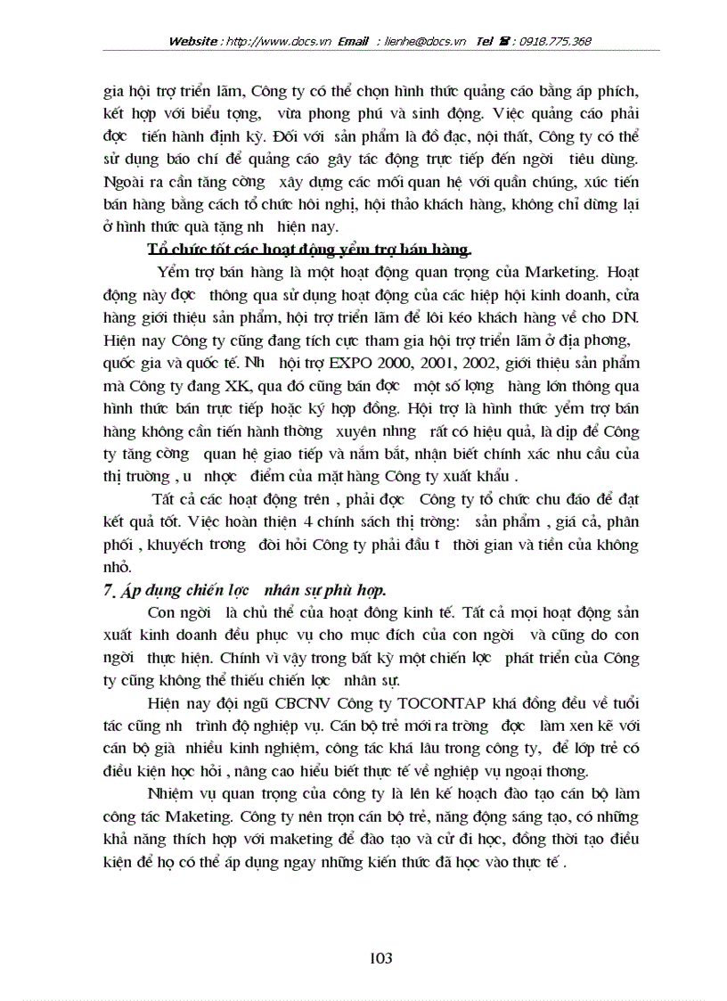 image for page Một số giải pháp nhằm thúc đẩy xuất khẩu nhóm hàng mây tre đan tại công ty xuất nhập khẩu tạp phẩm Hà Nội TOCONTAP